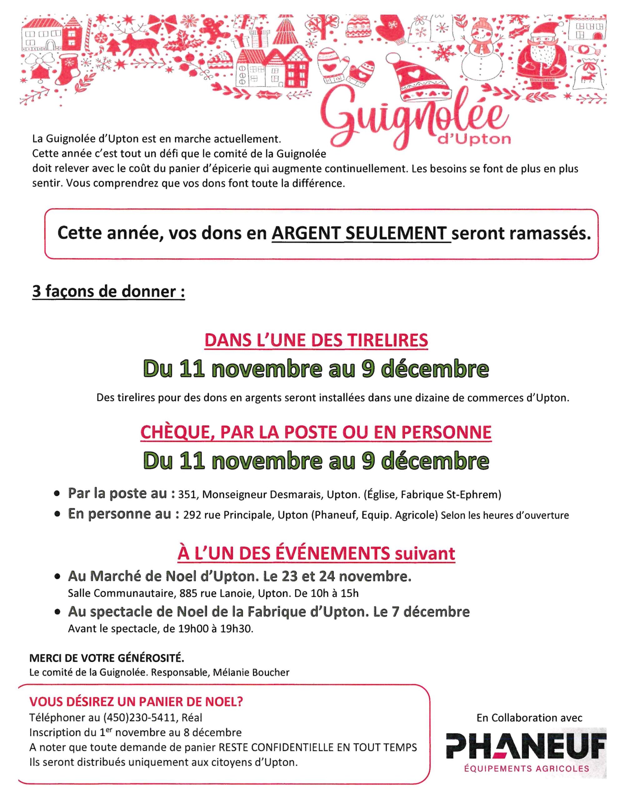 Guignolée d'Upton Municipalité d'Upton